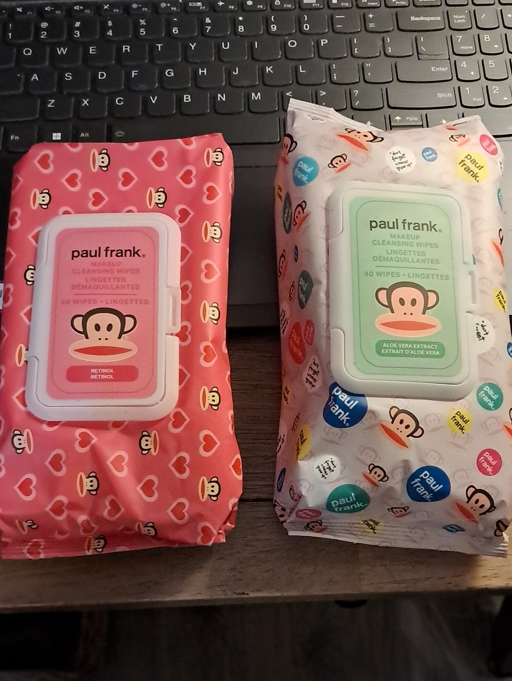 Paul Frank facial Cleansing Wipes Duo – Pink & White Packs with Monkey Motif
